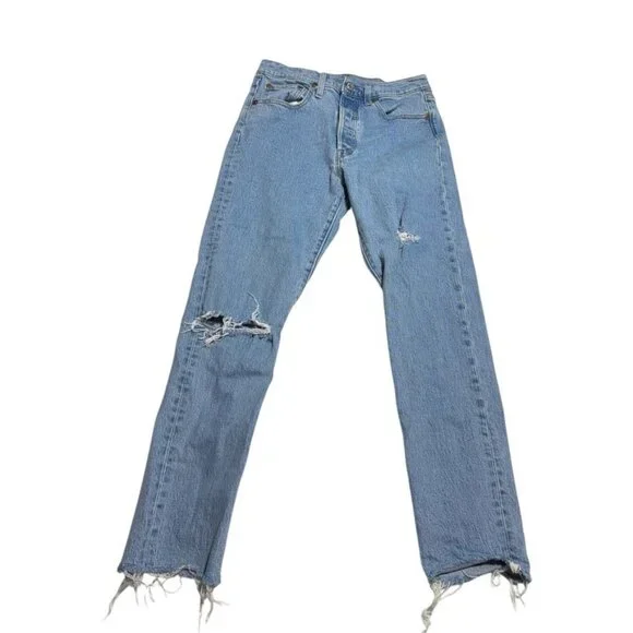 Levi's 501 Straight Cut Cropped Jeans Waist 28 - Picture 2 of 11